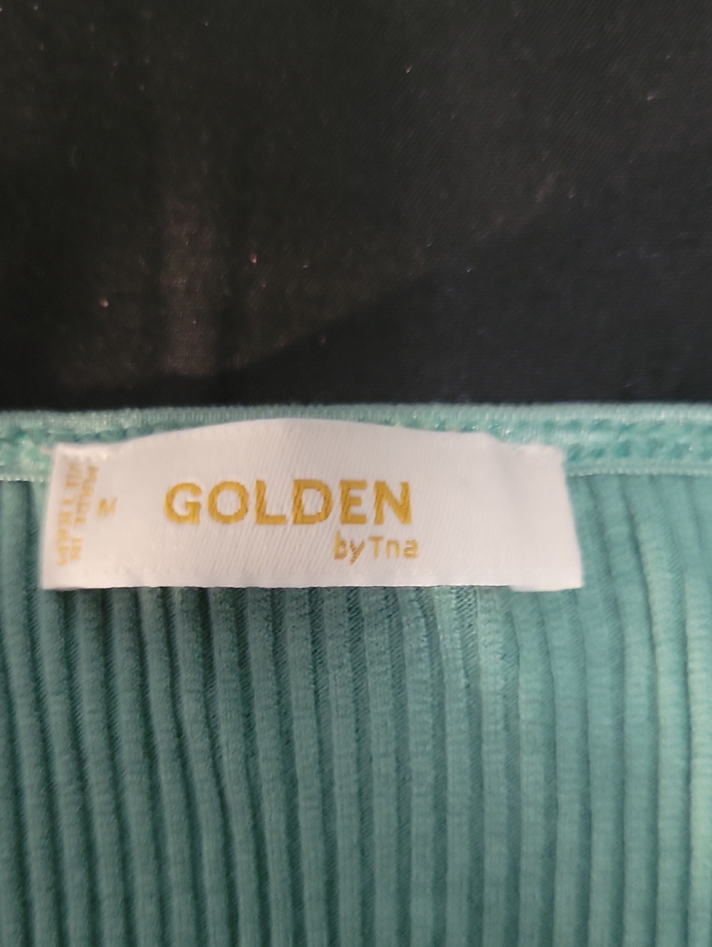 Golden by Tna Medium Mint Green Ribbed Cami Bodysuit - Picture 5 of 7